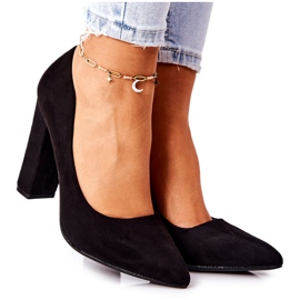 WS1 Semišové lodičky Na černém Valoris Baru černý