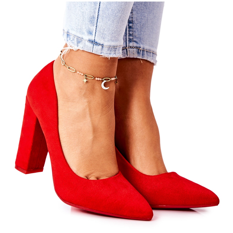 WS1 Semišové lodičky Na červeném Valoris Baru