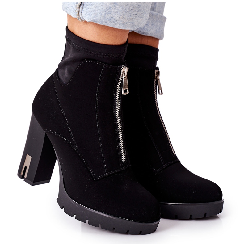 PS1 Černé teplé boty na podpatku Wonder Woman černá PS1 Černé teplé boty na podpatku Wonder Woman černá