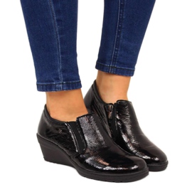 Lakované kožené boty Helios W 389 černé černý