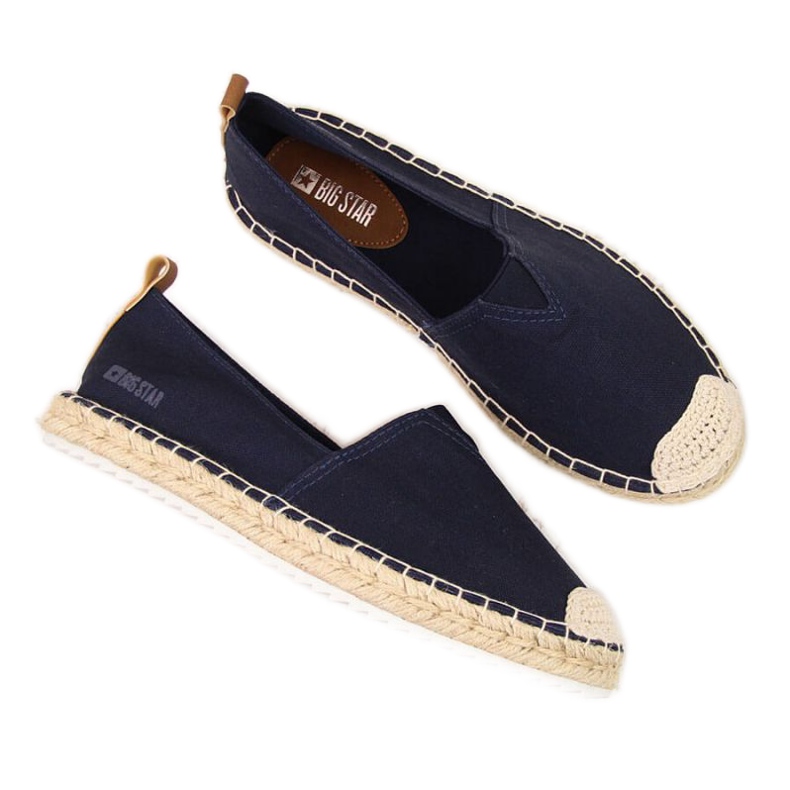 Textilní espadrilky Big Star W HH274500 tmavě modrá béžový námořnická modrá