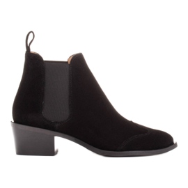 Marco Shoes Kotníkové boty z přírodního semiše černý