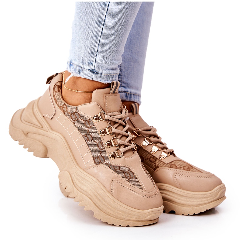 PM1 Sportovní Boty Na Béžové Flynn Platformě béžový