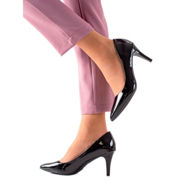 Clowse Elegantní lakované podpatky černá Clowse Elegantní lakované podpatky černá