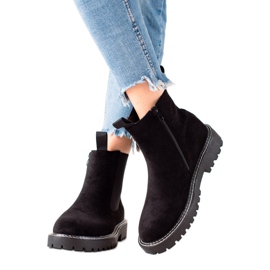 Ideal Shoes Semišové boty na platformě černá
