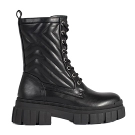 Trappery S Prošívaným Vzorem černý