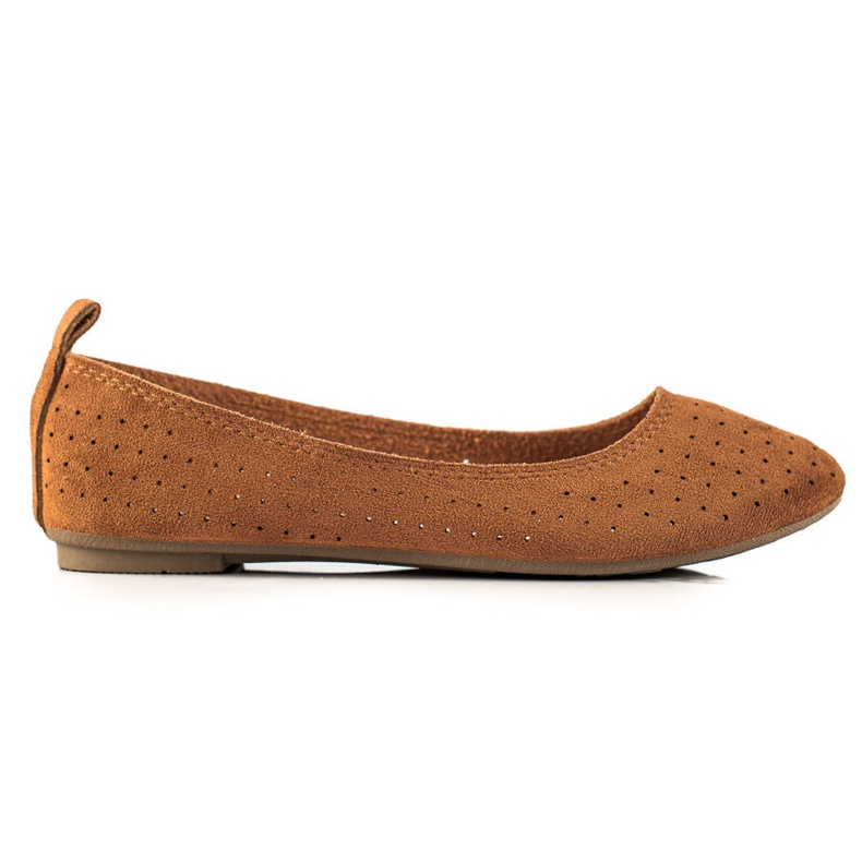 TRENDI Pohodlné prolamované baleríny hnědý TRENDI Pohodlné prolamované baleríny hnědý