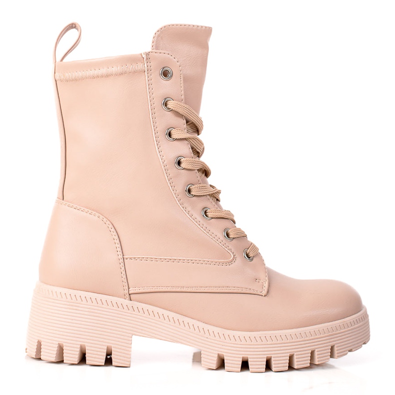 Diamantique Klasické šněrované trapery béžový