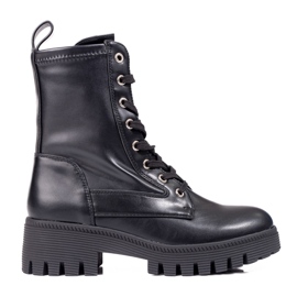 Diamantique Klasické šněrované trapery černá