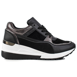 TRENDI Stylové černé tenisky černý