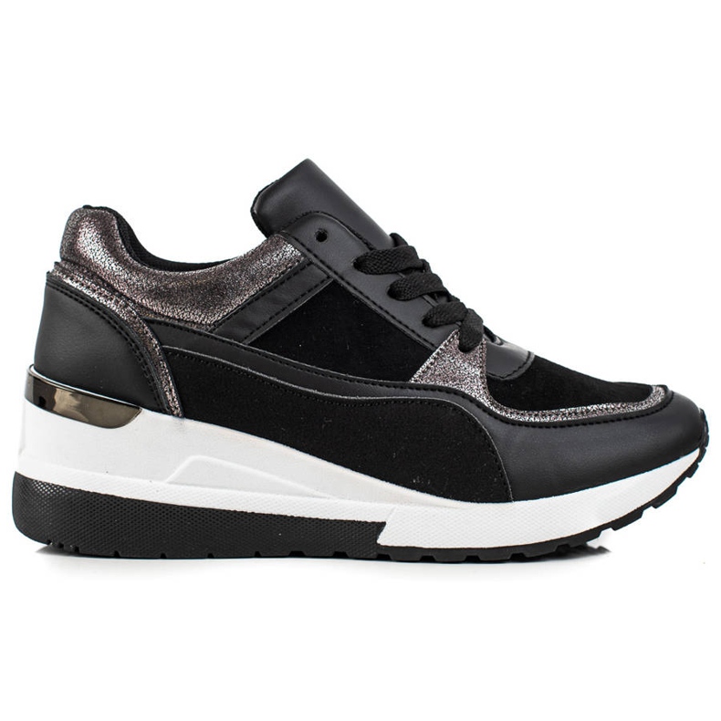 TRENDI Stylové černé tenisky černá TRENDI Stylové černé tenisky černá