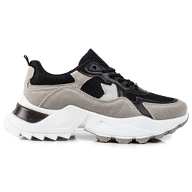 Sweet Shoes Šedé a černé tenisky černá šedá