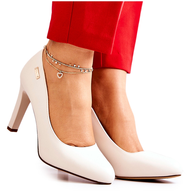 Dámské lodičky na podpatku Sergio Leone světle béžová Campbell béžový