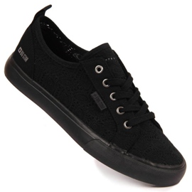 Nízké krajkové tenisky Big Star W JJ274064 černé černý