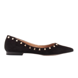 Marco Shoes Baleríny s ozdobnými cvočky černý