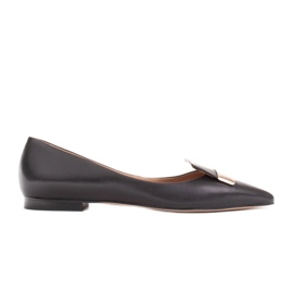 Marco Shoes Balerínky s ozdobným jazykem černý