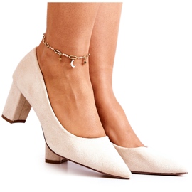 PS1 Semišové Lodičky Na Béžovém Opatství Pilíře béžový