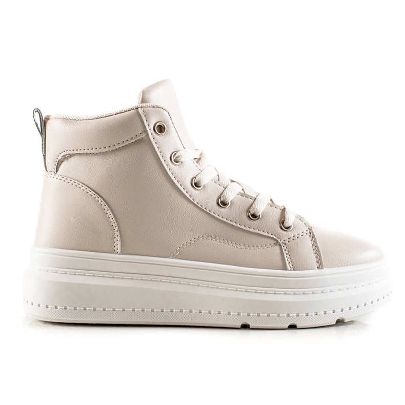 Renda Vysoké Tenisky S Ekokůží béžový
