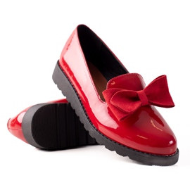 La.Fi Lakované boty s mašlí červený