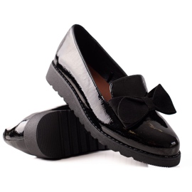 La.Fi Lakované boty s mašlí černý