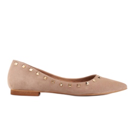 Marco Shoes Baleríny s ozdobnými cvočky béžový Marco Shoes Baleríny s ozdobnými cvočky béžový