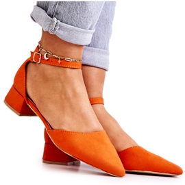 WS1 Semišové Lodičky V Spitz Orange Calliope pomerančový