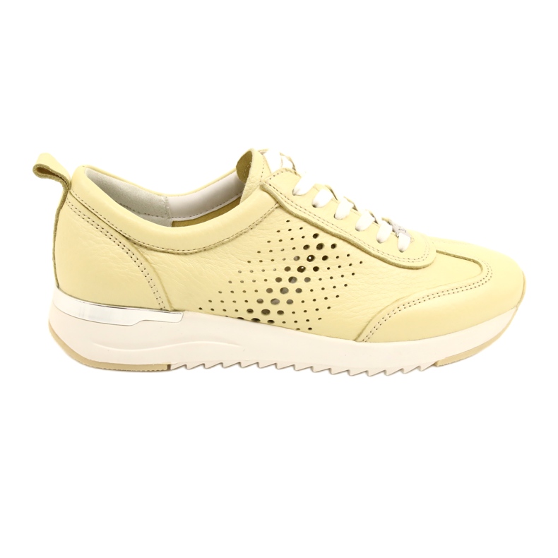 Dámské prolamované kožené boty Caprice 23500-28 655 žluté žlutá