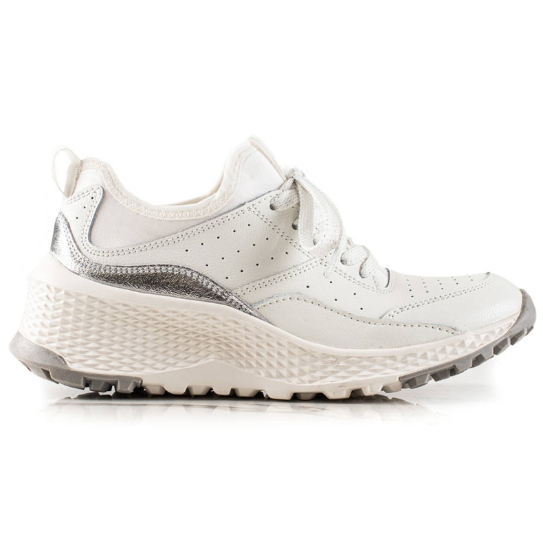 Goodin Stylové kožené tenisky bílý stříbrný