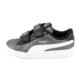Puma Smash V2 Glitz Glam Jr 367380 04 černý stříbro