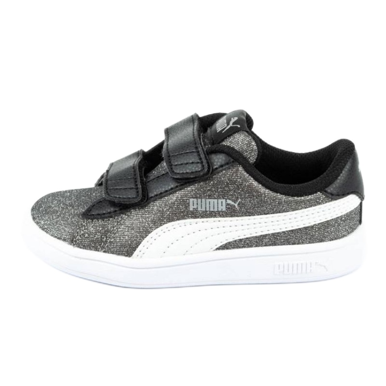 Puma Smash V2 Glitz Glam Jr 367380 04 černá stříbrný Puma Smash V2 Glitz Glam Jr 367380 04 černá stříbrný