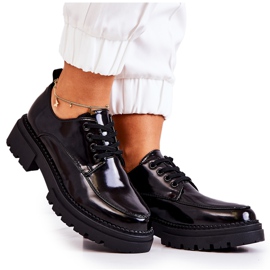 PL5 Lakované šněrovací boty La.Fi Black Joselin černý