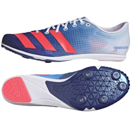 Běžecké hroty Adidas Distancestar M GY0946 červené modrý Běžecké hroty Adidas Distancestar M GY0946 červené modrý