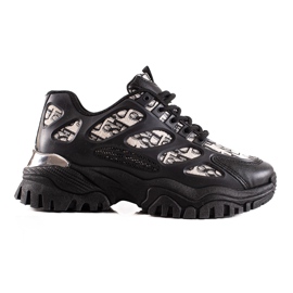 TRENDI Černé tenisky na platformě černý