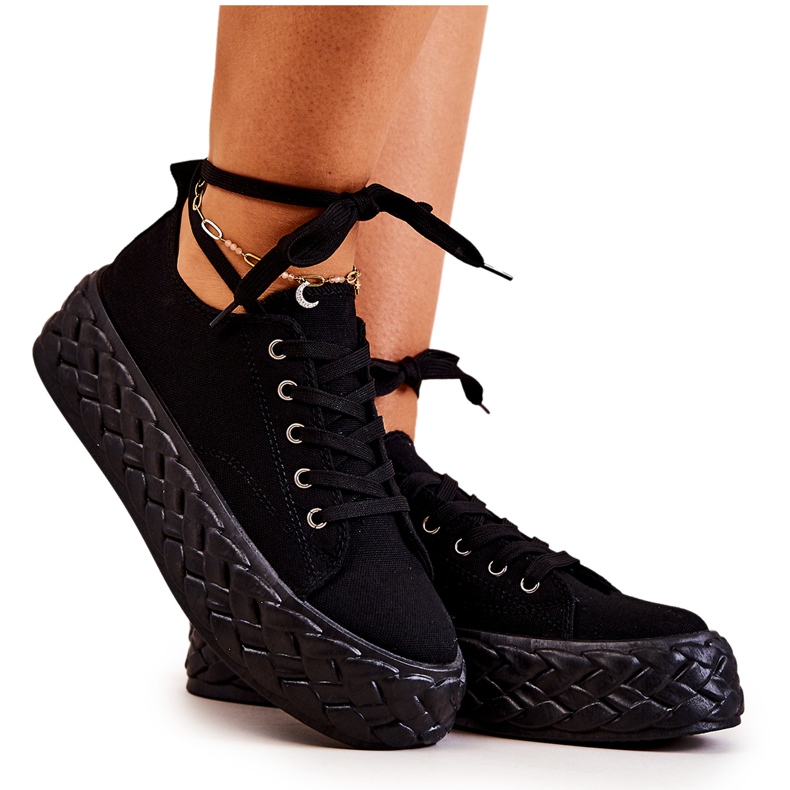 PS1 Tenisky Na Masivní černé Platformě Suzane černá