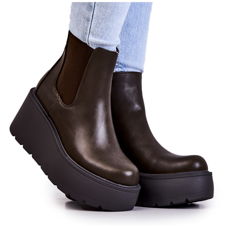 PS1 Teplé kozačky Tmavě zelené Montiano zelená