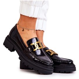 PL5 Lakované mokasíny s La.Fi dekorací Black Laurene černý