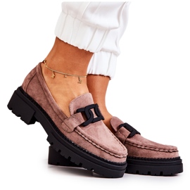 PL5 Semišové mokasíny s ozdobou La.Fi Cappucino Laurene hnědý