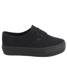 Tenisky s vysokou podrážkou Donau All Black černý