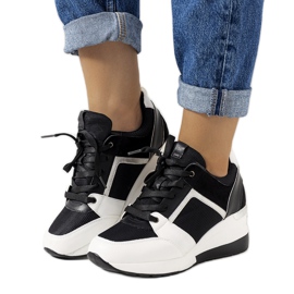 Černobílé tenisky na klínu Lockett bílý černý