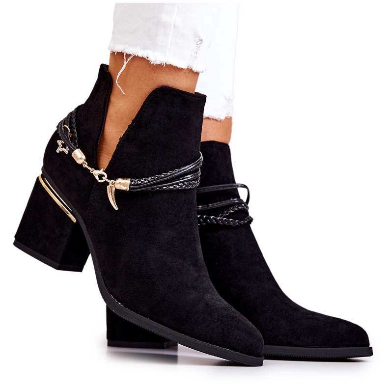 PS1 Inessa černé semišové kovbojské boty s pruhy černá