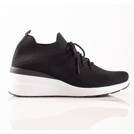 Goodin Šněrovací boty na klínku černý