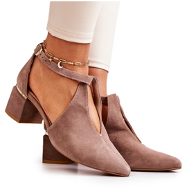 Semišové lodičky na podpatku Laura Messi 2309 béžová béžový Semišové lodičky na podpatku Laura Messi 2309 béžová béžový