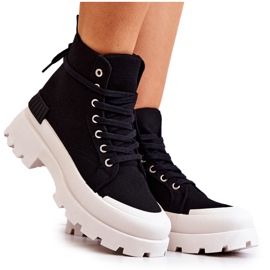 PS1 Věrné vázané černé boty černý