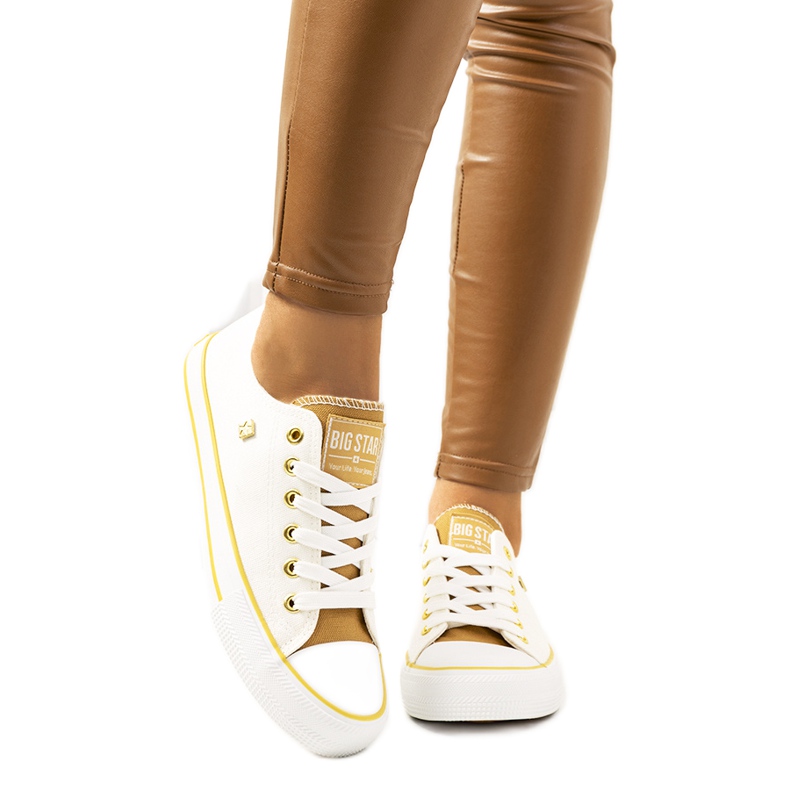 Bílé dámské tenisky Big Star HH274458 béžový bílý