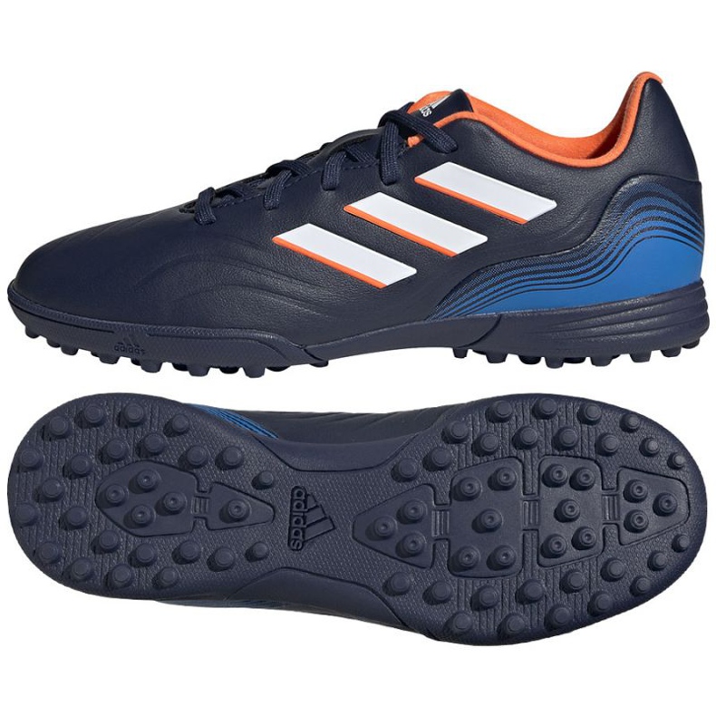 Kopačky Adidas Copa Sense.3 Tf Jr GW7401 vícebarevný blues a námořnická modř Kopačky Adidas Copa Sense.3 Tf Jr GW7401 vícebarevný blues a námořnická modř
