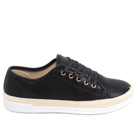 Zillo Black šněrovací espadrilky černý
