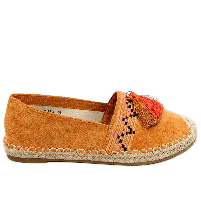 Boho espadrilky s třásněmi Birna Camel hnědý