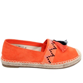 Boho espadrilky s třásněmi Birna Orange pomerančový