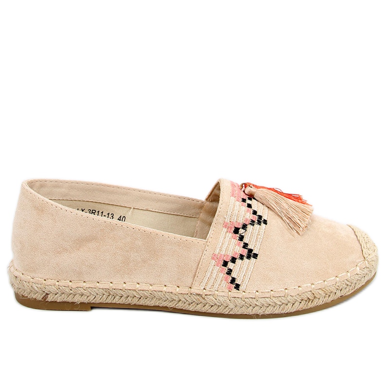 Boho espadrilky s béžovými třásněmi Birna