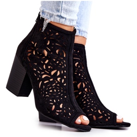 FB1 černé Prolamované Boty Na Post Bretaň černý